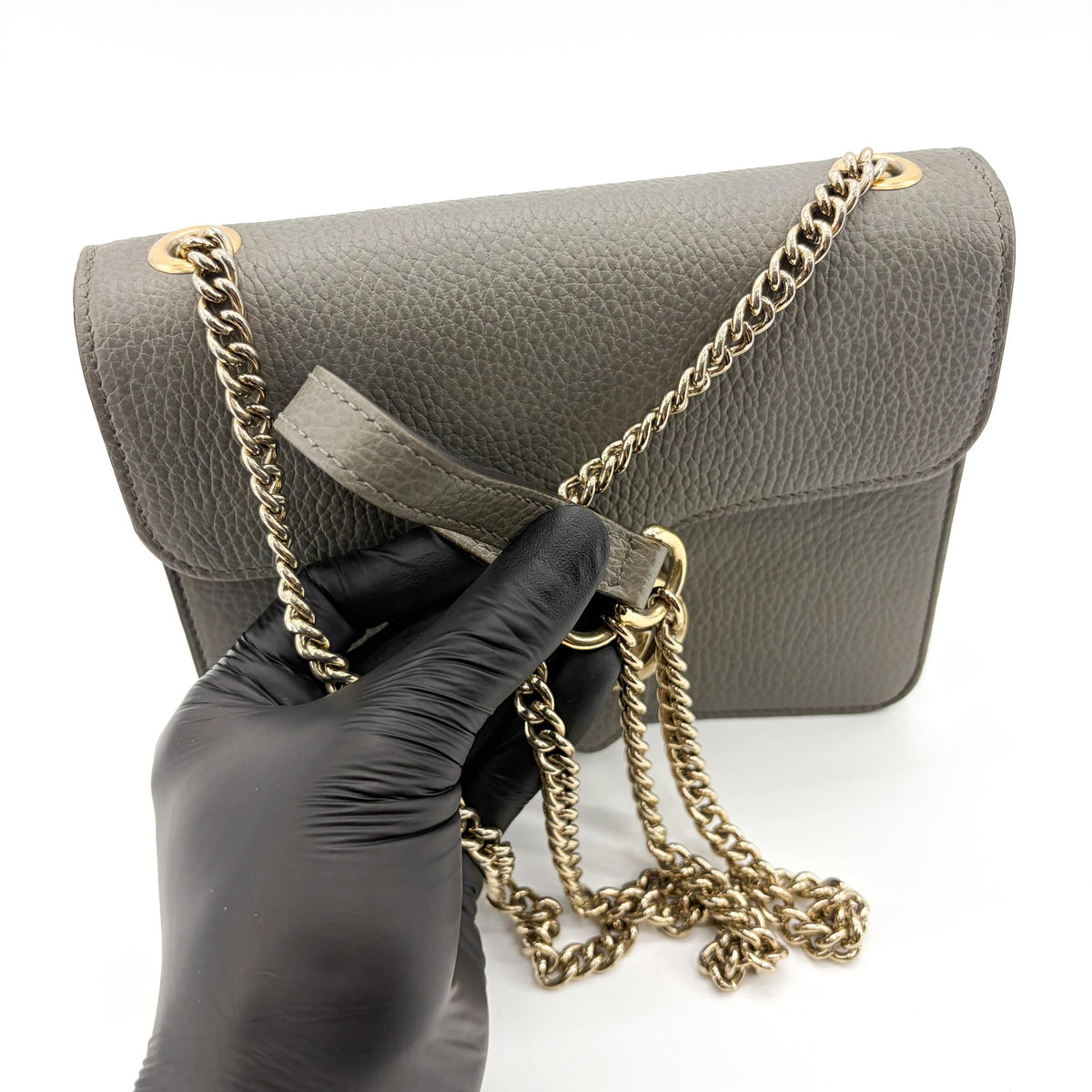 Gucci Interlocking Leather Gold Leather Shoulder Bag Bag (Pre-Owned)