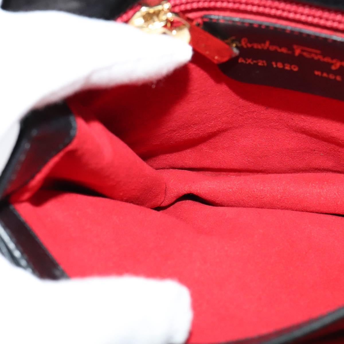 Salvatore Ferragamo Gancini Suede Black Suede Shoulder Bag Bag (Pre-Owned)