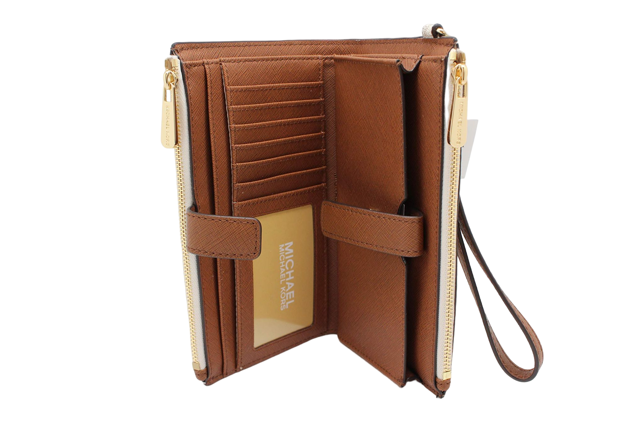 Michael Kors Women's Jet Set Travel MK Signature Double Zip Wristlet Wallet