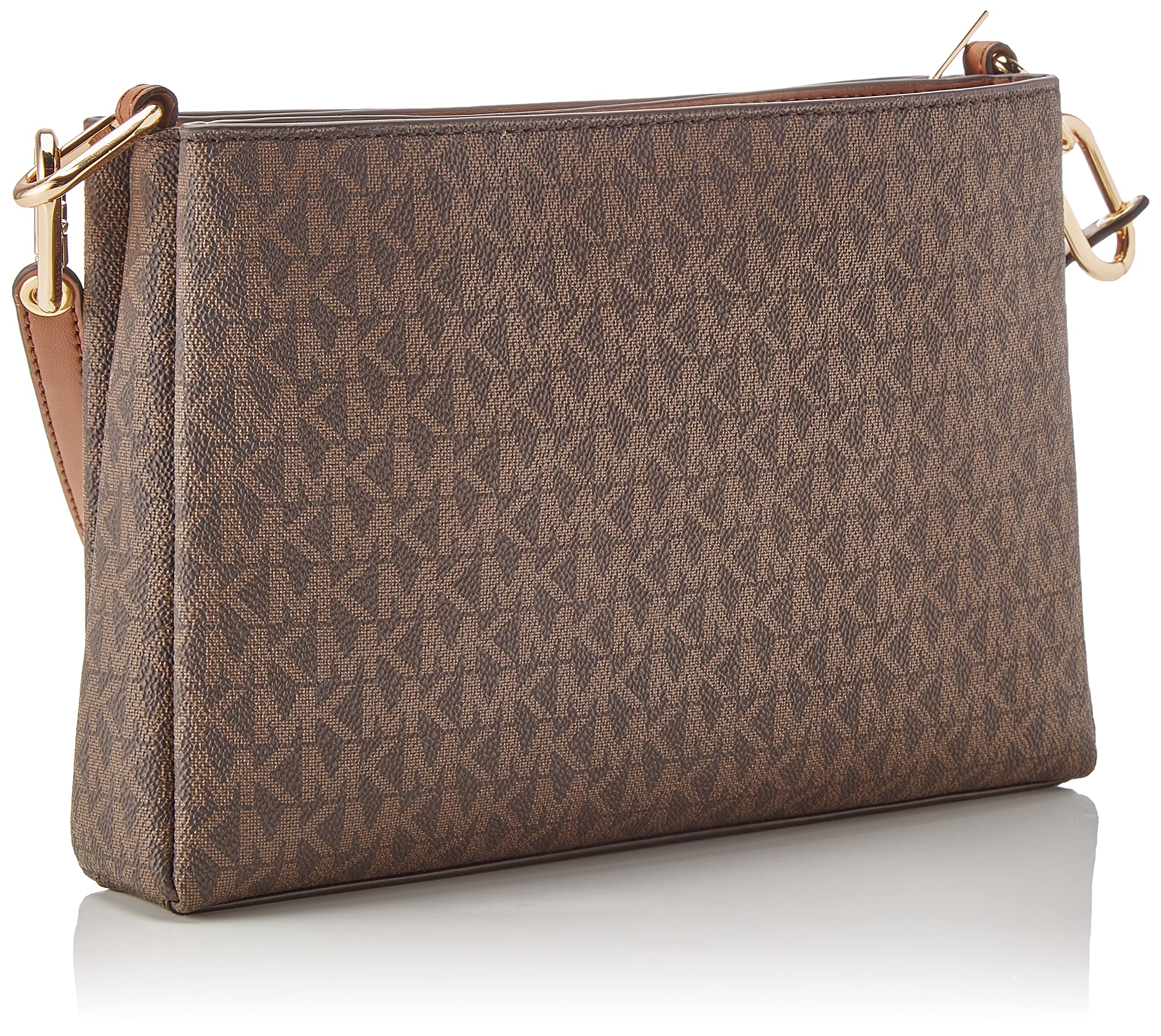 Michael Kors Women's Trisha Triple Compartment Signature Logo Crossbody Bag