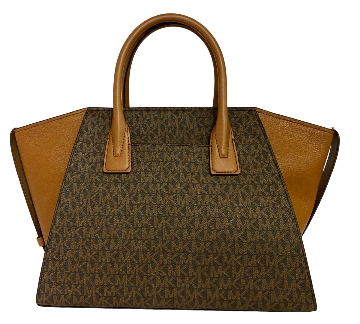 Michael Kors Women's Avril Top Zip Leather MK Signature Satchel Bag