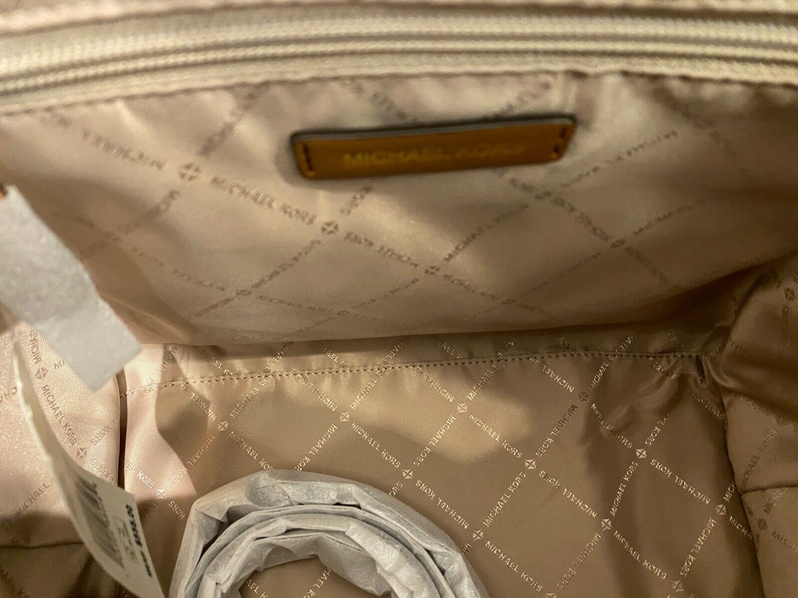Michael Kors Women's Avril Top Zip Leather MK Signature Satchel Bag