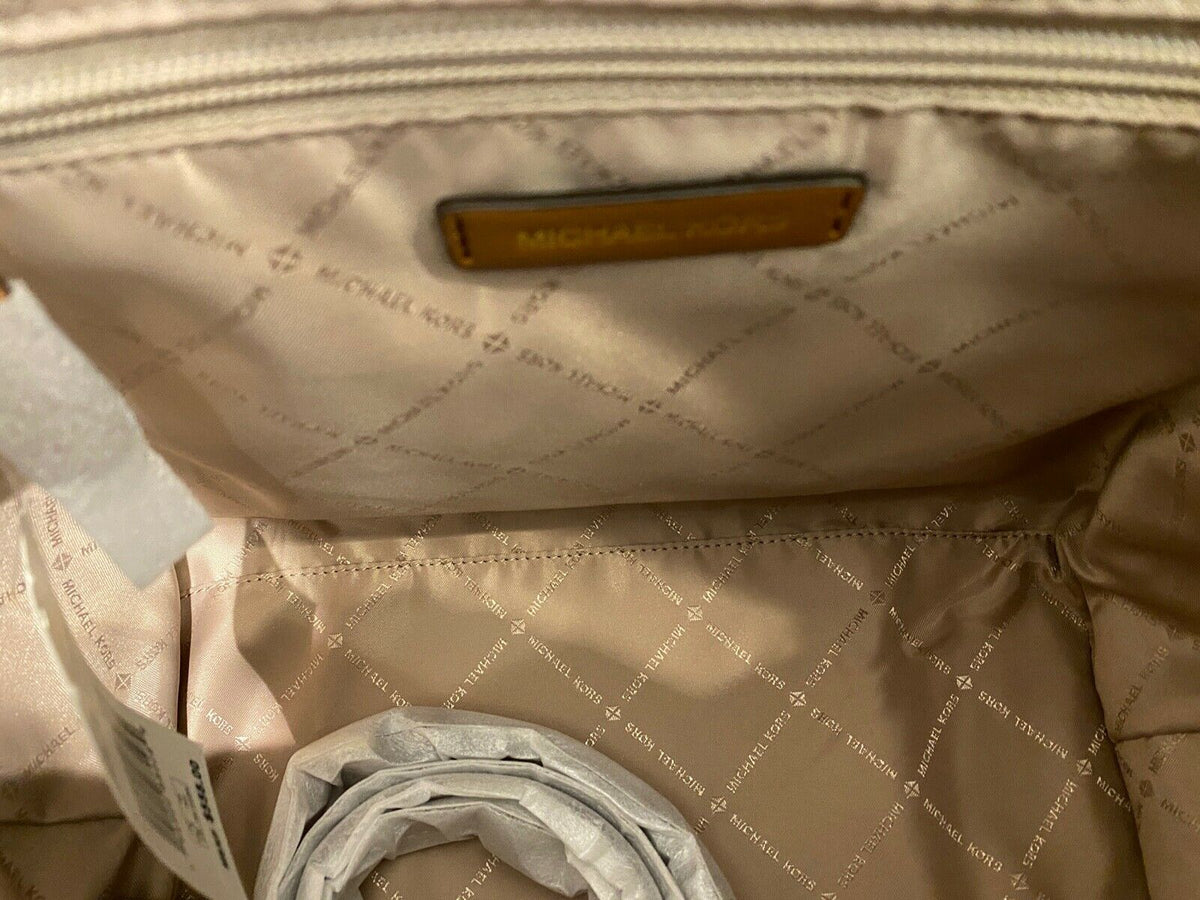 Michael Kors Women's Avril Top Zip Leather MK Signature Satchel Bag