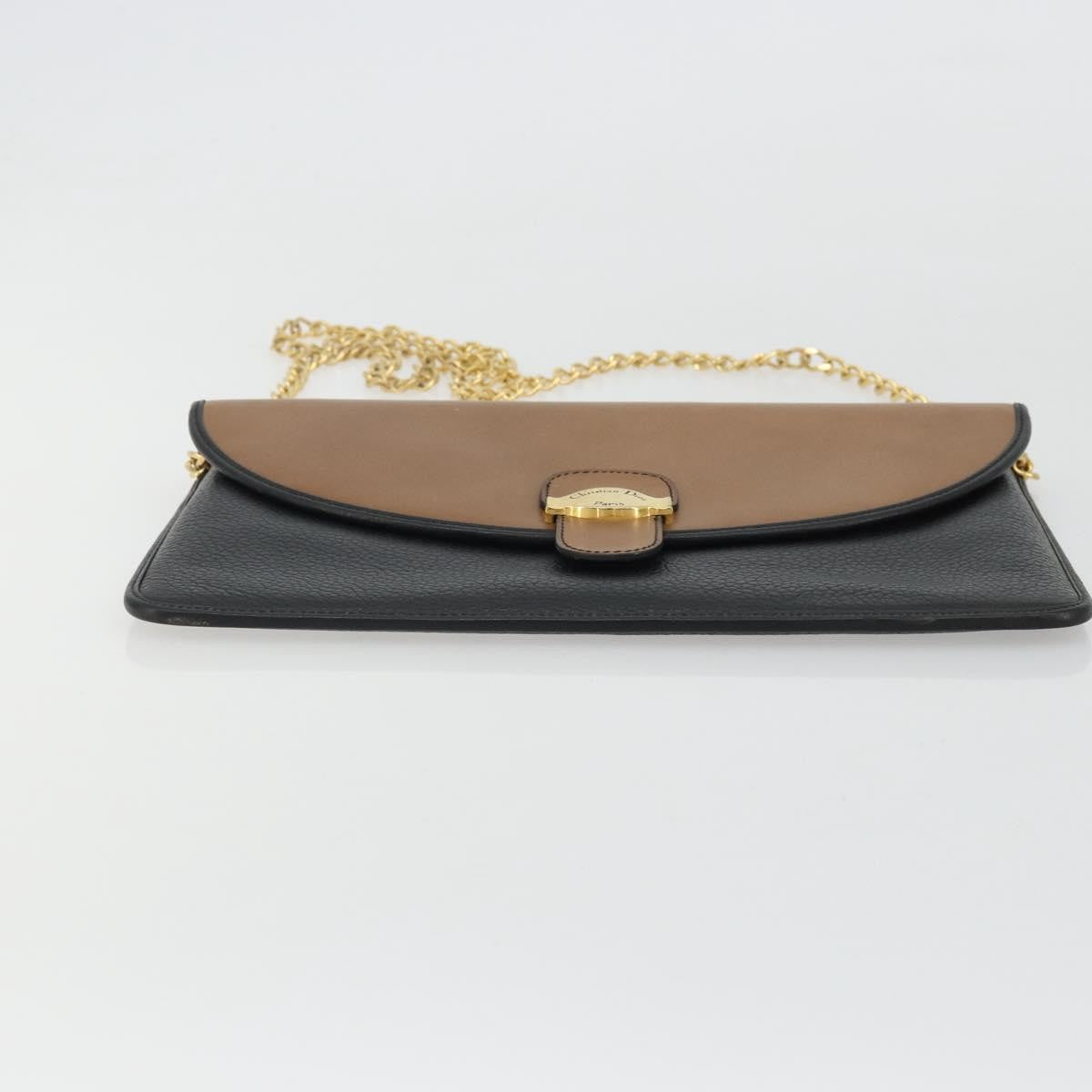 Christian Dior Flap Shoulder Leather Black Leather Shoulder Bag Bag (Pre-Owned)