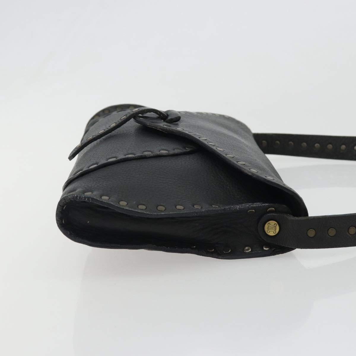Gucci Shoulder Leather Black Leather Shoulder Bag Bag (Pre-Owned)
