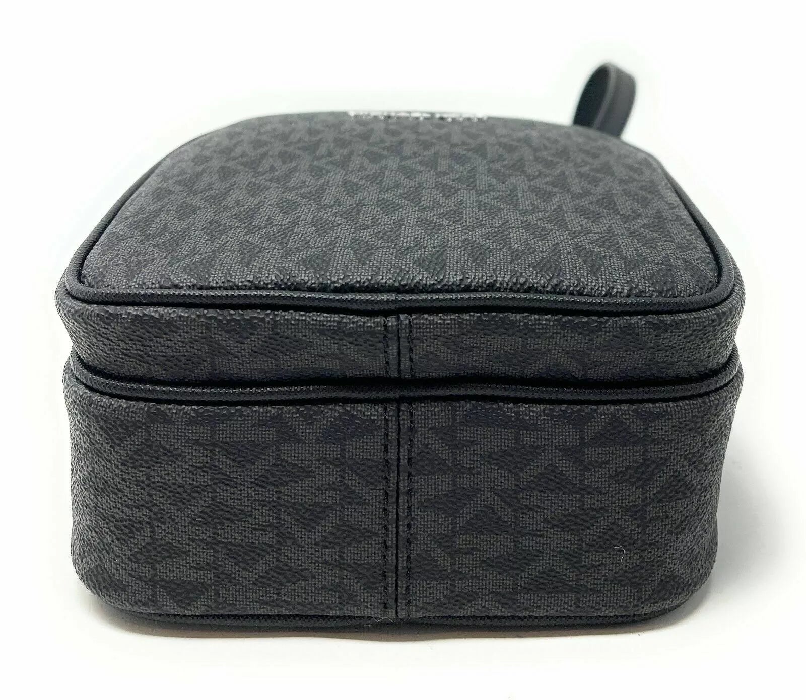 Michael Kors Jet Set Travel Black MK Signature PVC Medium Flight Crossbody Bag