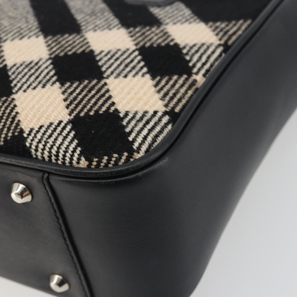 Burberry Nova Check Wool Black Wool Handbag (Pre-Owned)