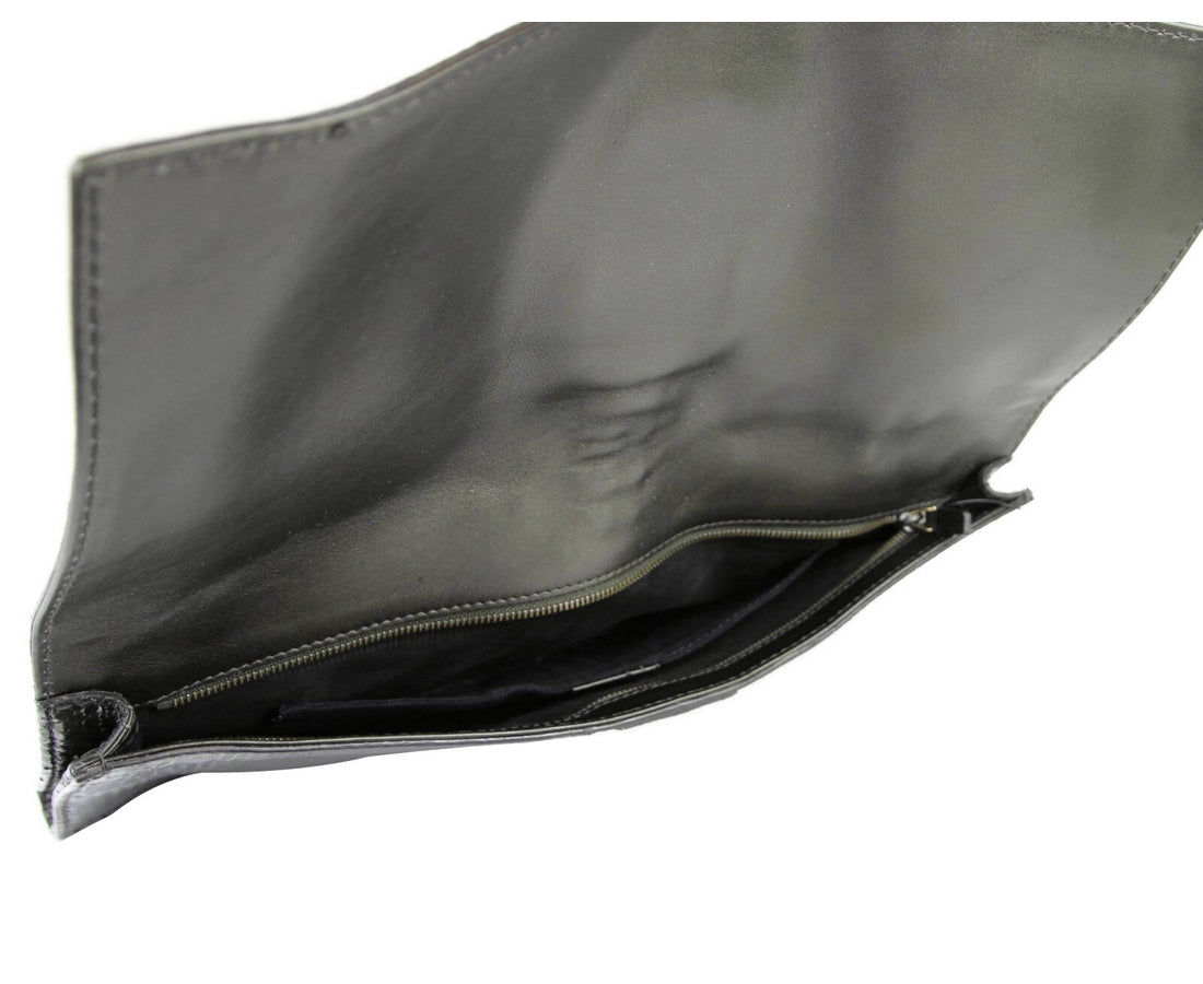 Gucci Soft Stirrup Dark Green Python Large Clutch Bag