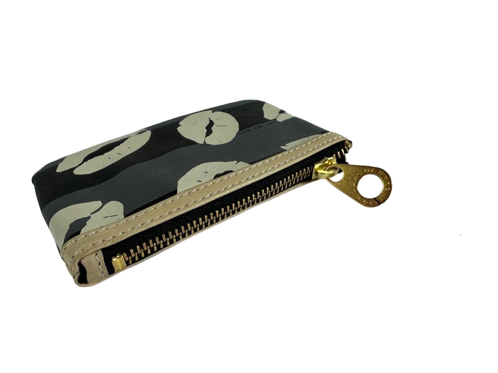 Marc Jacobs Kisses Printed Gunmetal Multi Coin Purse, Keychain Key FOB