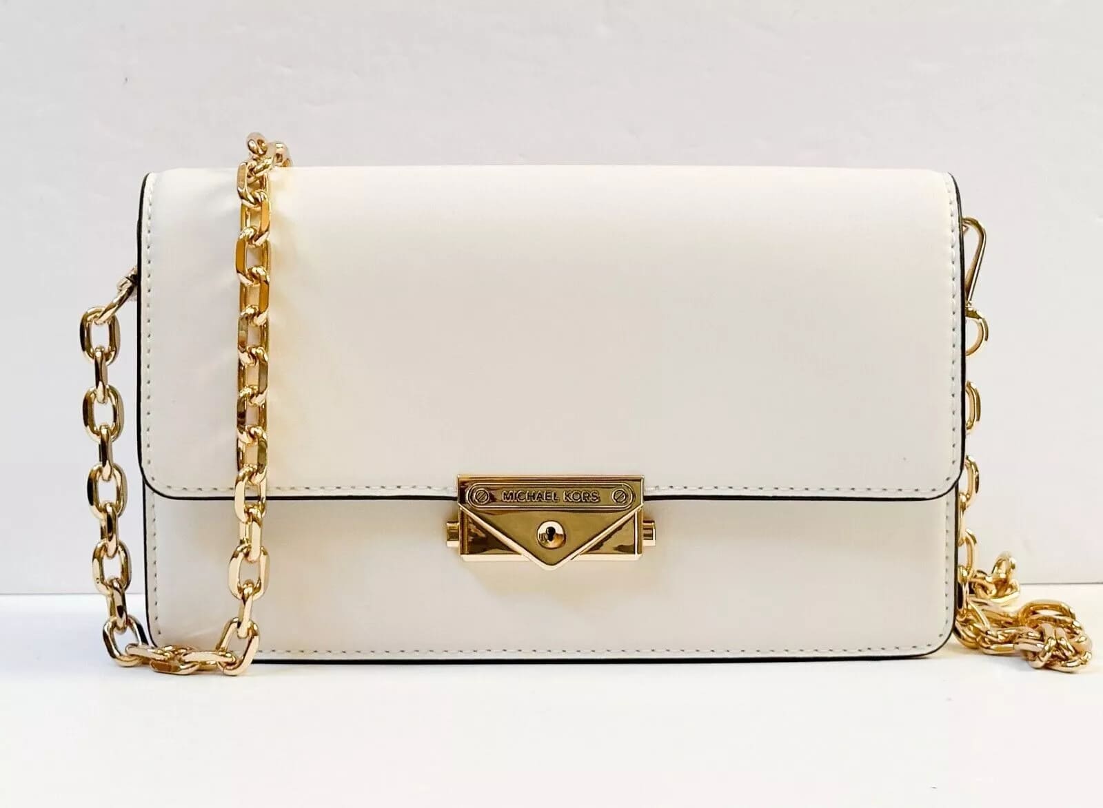 MICHAEL KORS CECE MEDIUM VEGAN LEATHER SHOULDER CROSSBODY CLUTCH