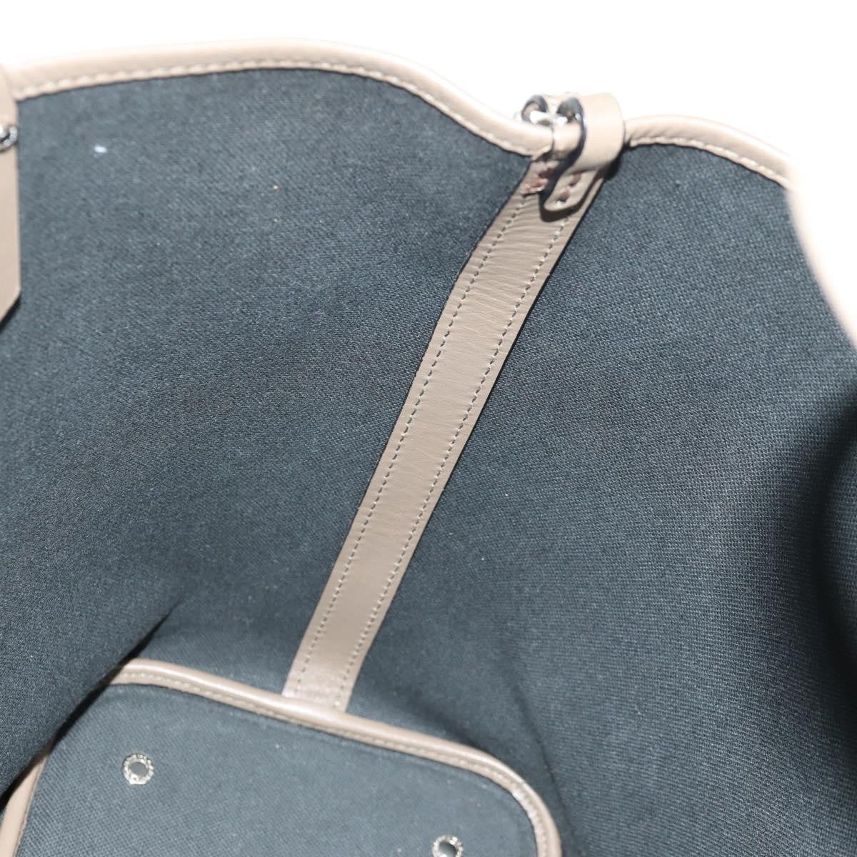 Bvlgari Tote Leather Gray Leather Tote Bag Bag (Pre-Owned)