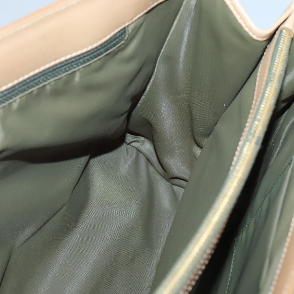 Christian Dior Vintage Trotter Double Pocket Tote Diorissimo Canvas Khaki Canvas Bag (Pre-Owned)