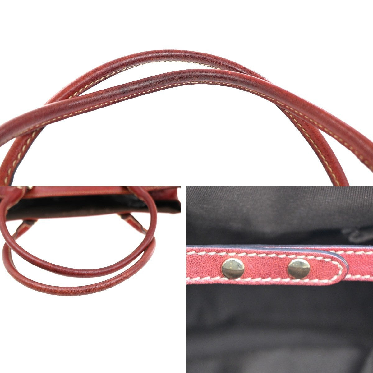 Gucci Vintage Leather Red Leather Handbag (Pre-Owned)