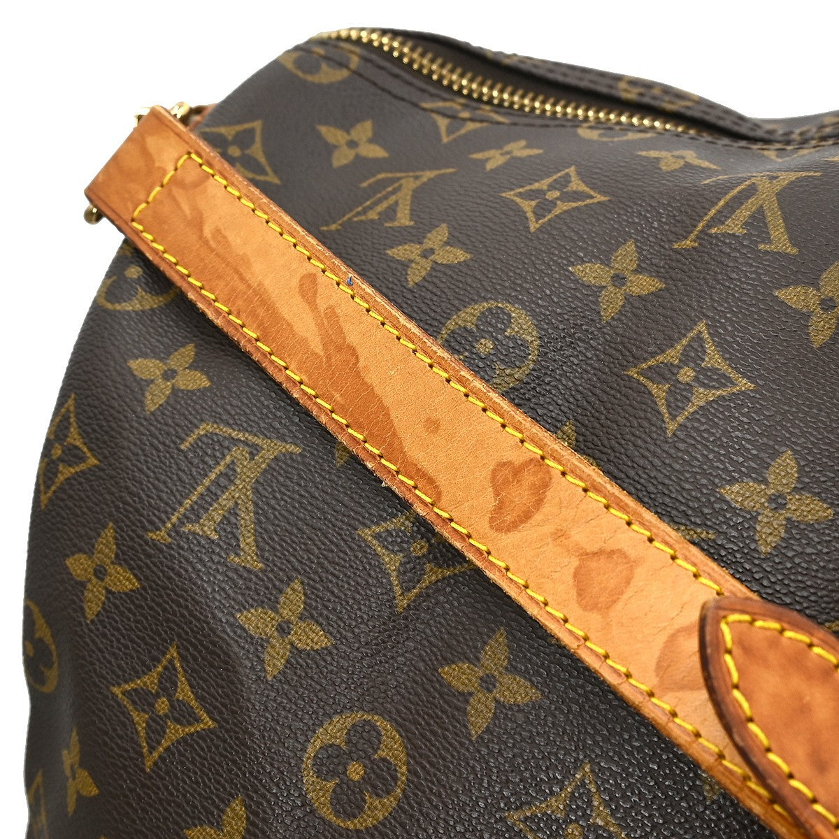 Louis Vuitton Keepall Bandoulière Monogram Brown Canvas Travel Bag Bag (Pre-Owned)