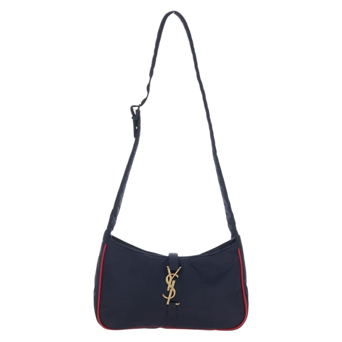 Saint Laurent Le 5 A 7 Hobo Nylon Navy Nylon Shoulder Bag Bag (Pre-Owned)