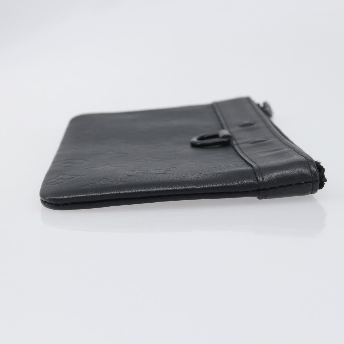 Louis Vuitton Discovery Pochette Monogram Shadow Leather Black Leather Clutche & Pouche Bag (Pre-Owned)