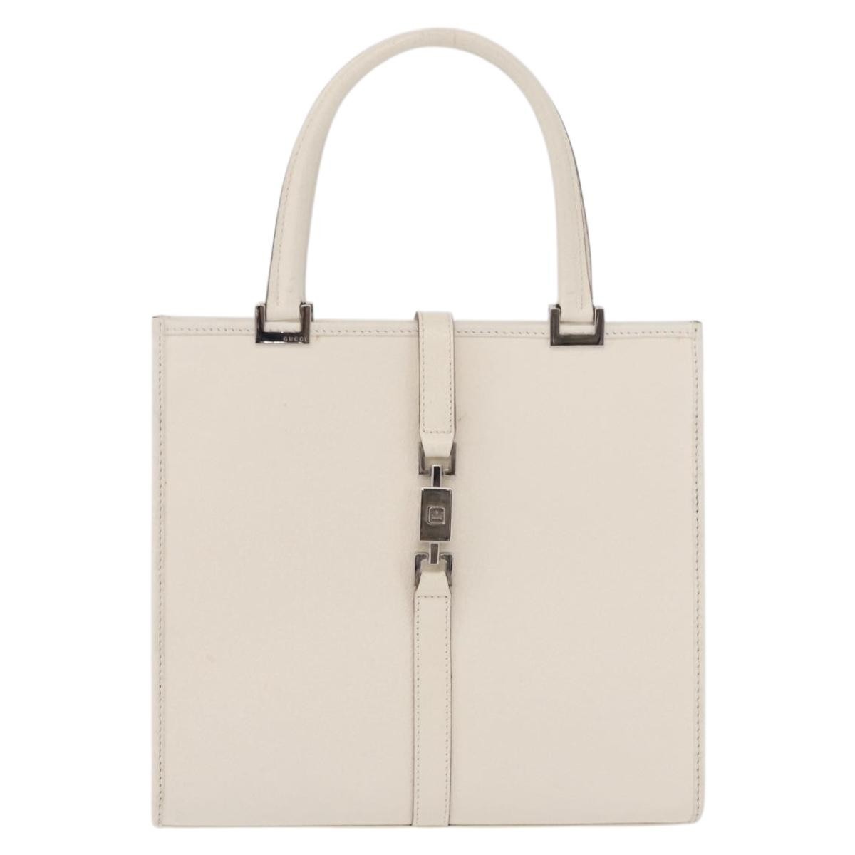 Gucci Jackie Soft Leather White Leather Tote Bag Bag (Pre-Owned)