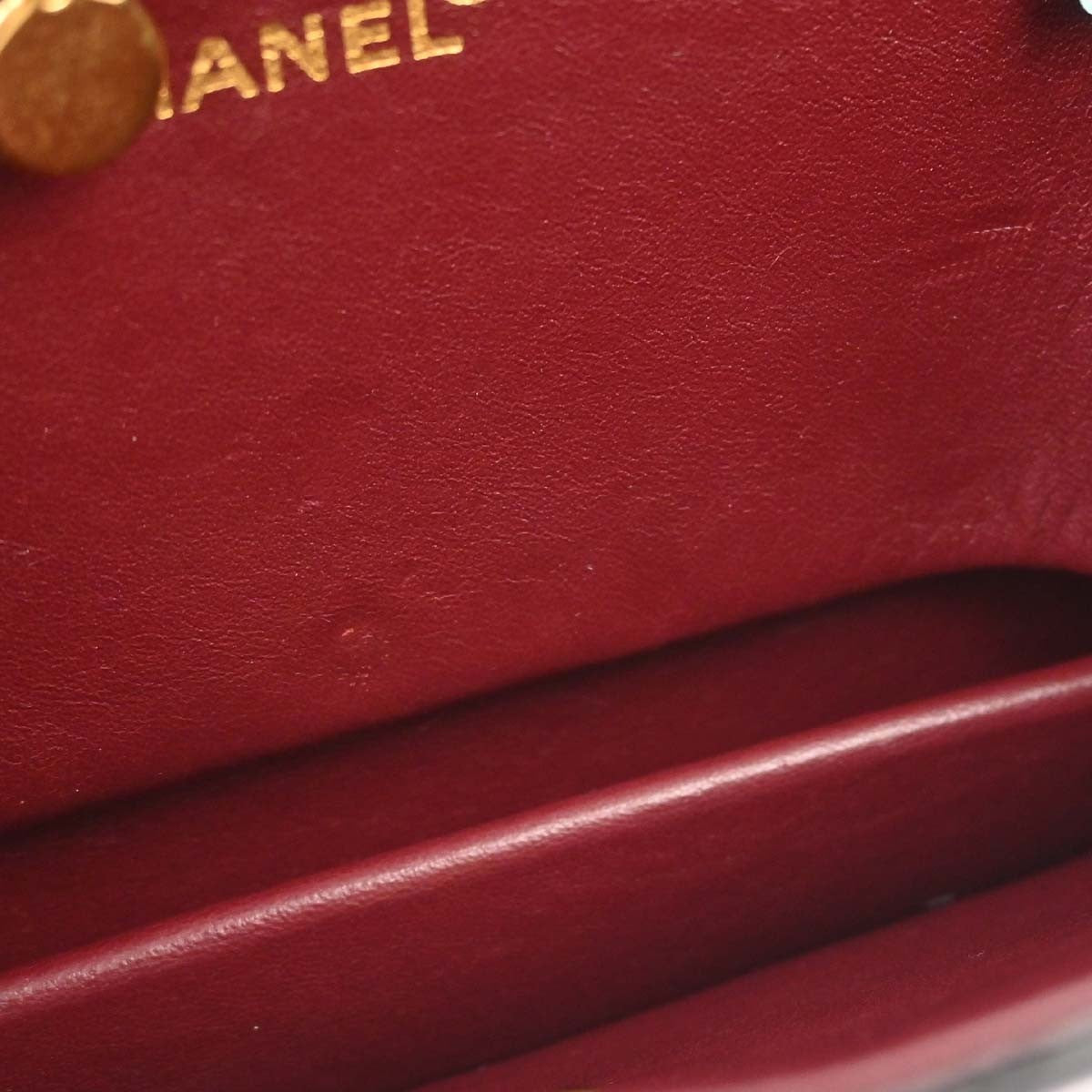 Chanel Vintage Classic Flap Quilted Lambskin Black Leather Shoulder Bag Bag (Pre-Owned)