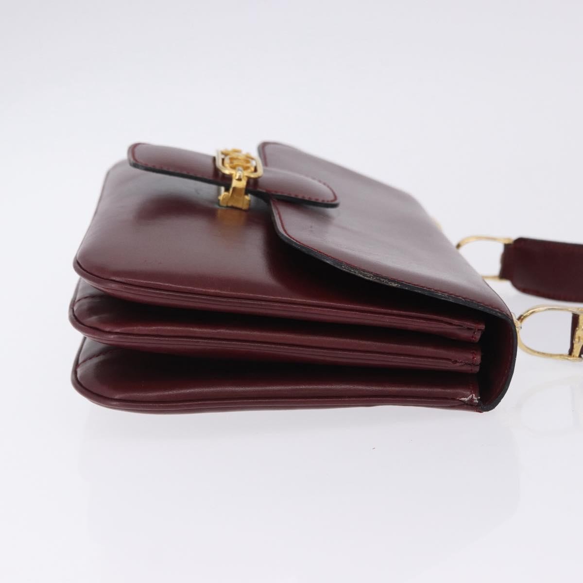 Celine Shoulder Leather Burgundy Leather Shoulder Bag Bag (Pre-Owned)