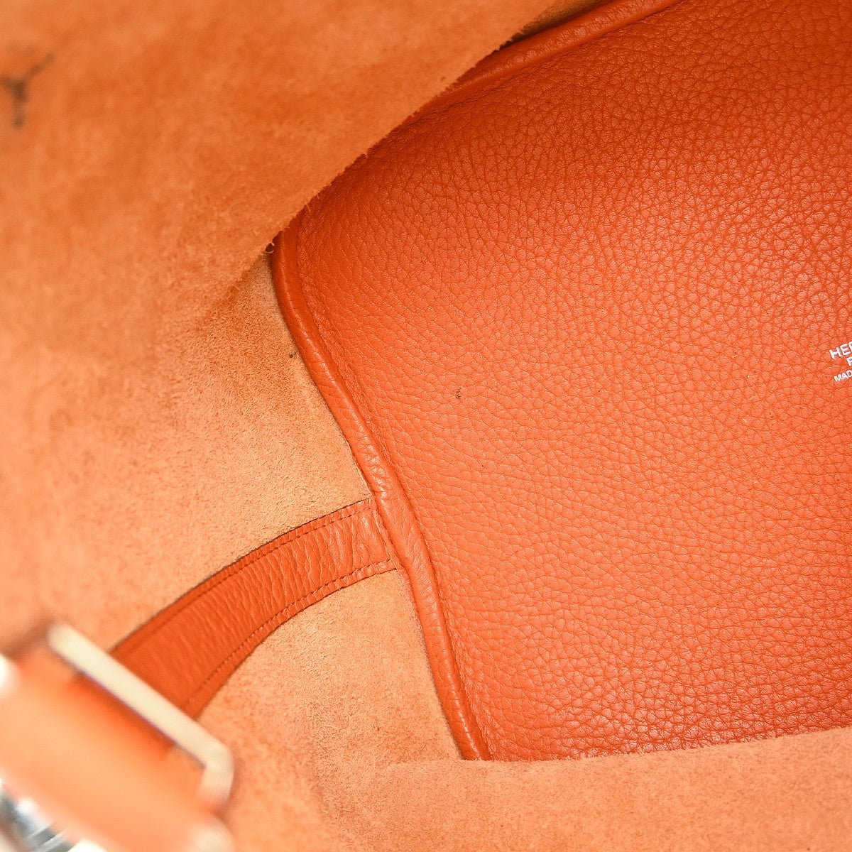 Hermes Picotin Clemence Orange Leather Handbag (Pre-Owned)
