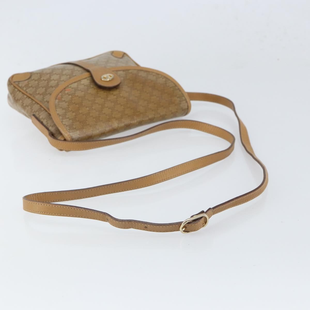 Celine Vintage Macadam Canvas And Leather Beige Canvas Shoulder Bag Bag (Pre-Owned)