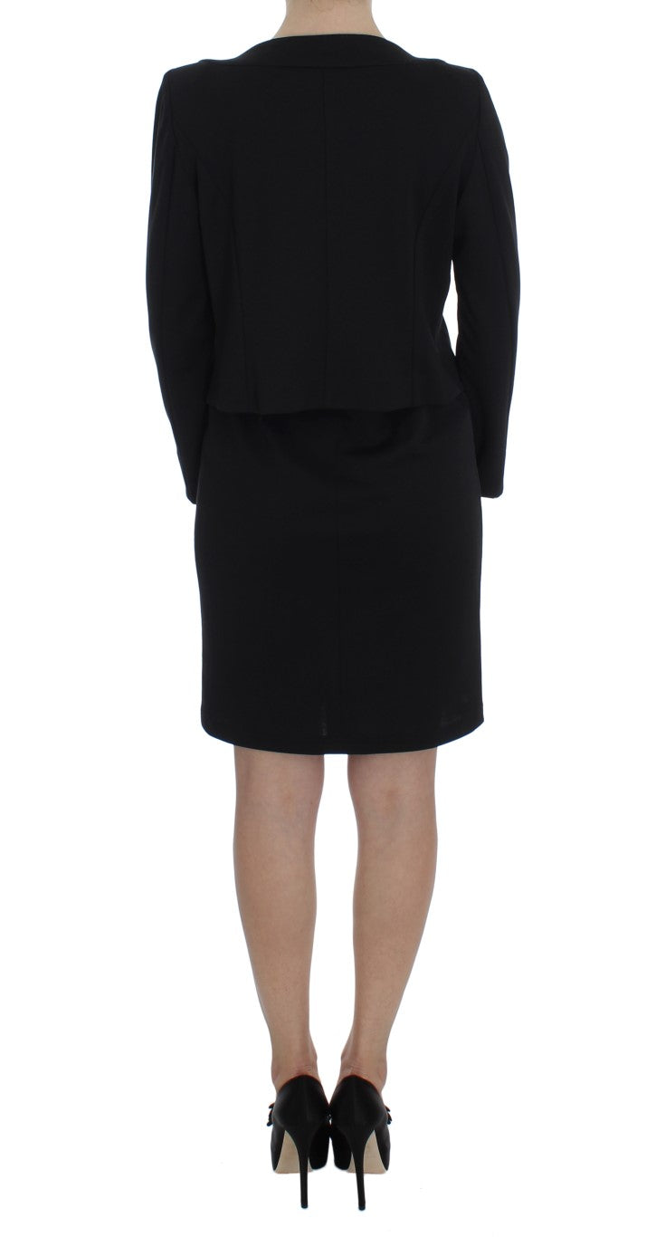 BENCIVENGA Black Stretch Sheath Dress & Sweater Women's Set