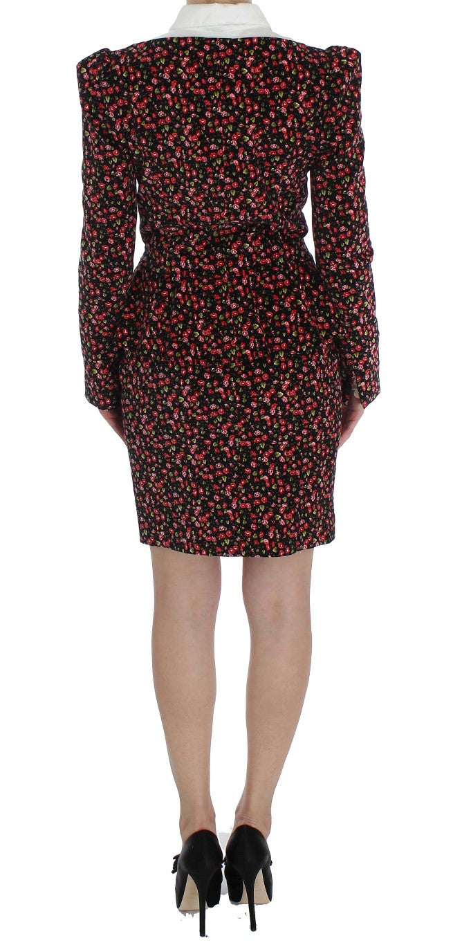 BENCIVENGA Black Multicolor Floral Women's Suit