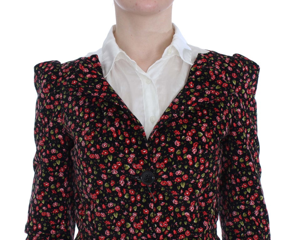 BENCIVENGA Black Multicolor Floral Women's Suit