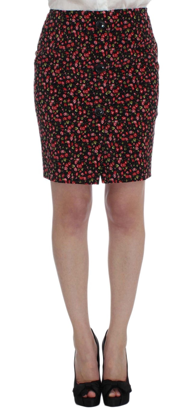 BENCIVENGA Black Multicolor Floral Women's Suit
