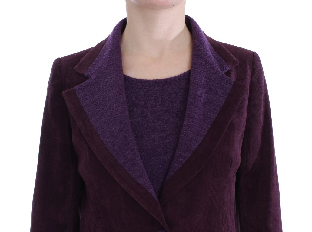 BENCIVENGA Elegant Purple Wool Blend Three Piece Suit Women's Set