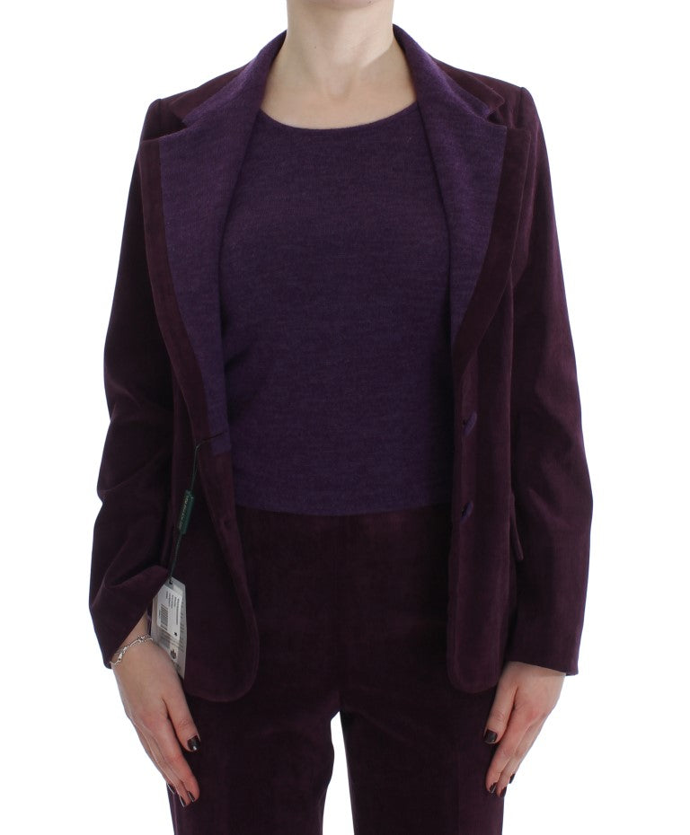 BENCIVENGA Elegant Purple Wool Blend Three Piece Suit Women's Set