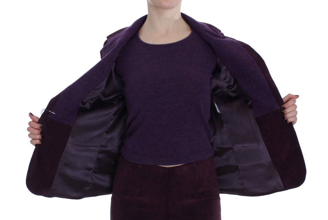 BENCIVENGA Elegant Purple Wool Blend Three Piece Suit Women's Set