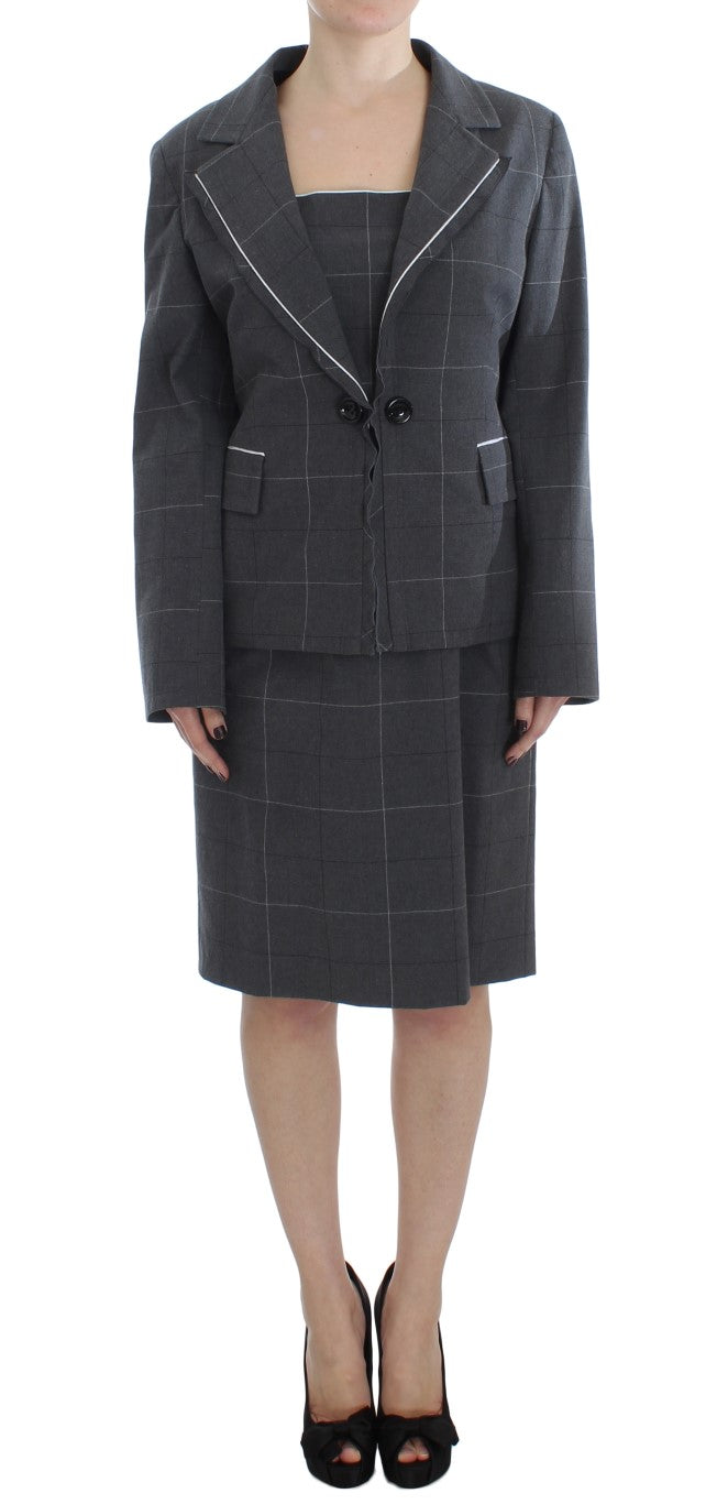 BENCIVENGA Gray Stretch Sheath Dress Suit Women's Set