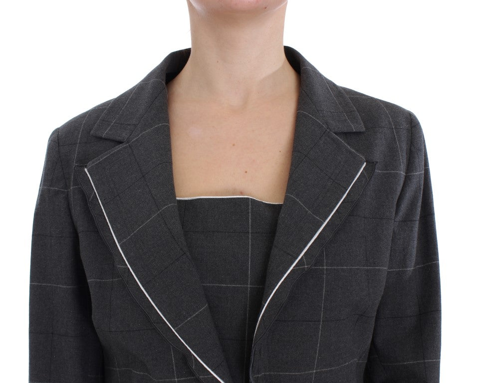 BENCIVENGA Gray Stretch Sheath Dress Suit Women's Set