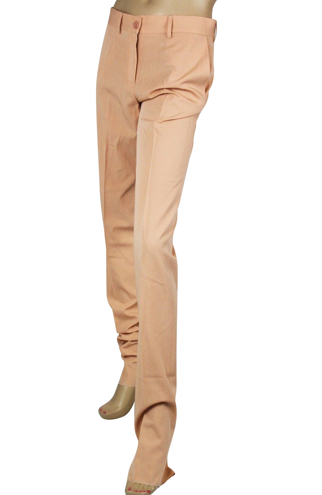 Bottega Veneta Women's Belt Line Peach Virgin Wool Dress Pant (44)
