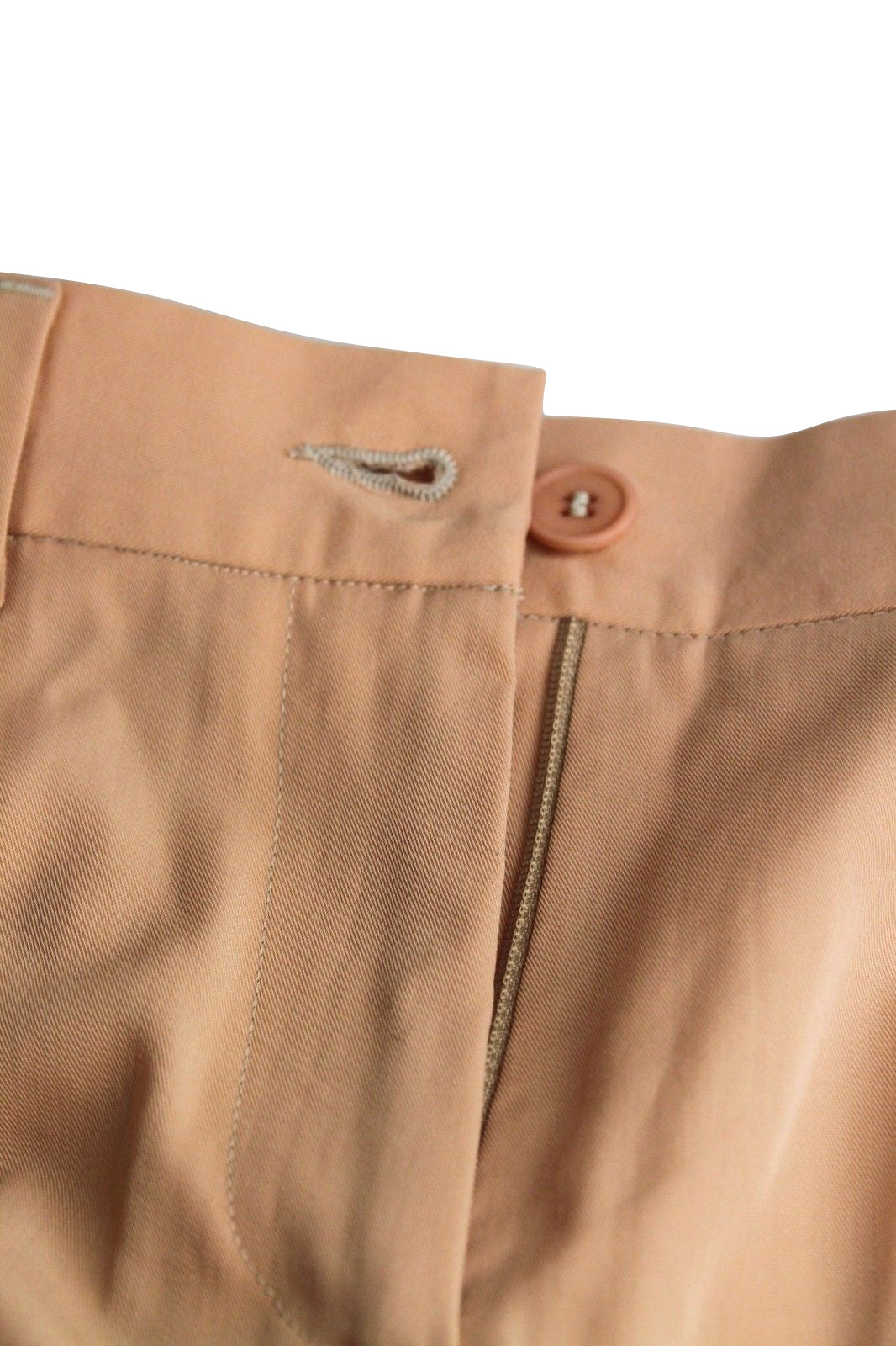 Bottega Veneta Women's Belt Line Peach Virgin Wool Dress Pant (44)