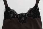 Dolce & Gabbana Elegant Lace-Trimmed Silk Lingerie Women's Top
