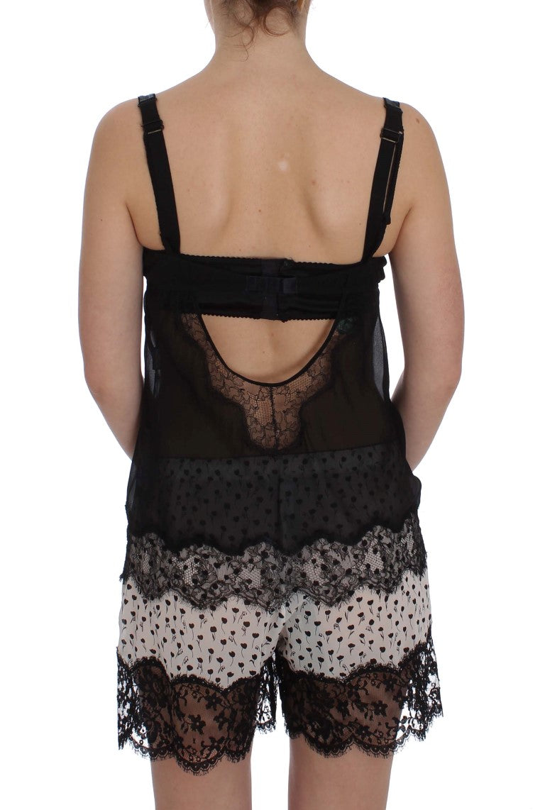 Dolce & Gabbana Elegant Silk Floral Lace Babydoll Women's Chemise