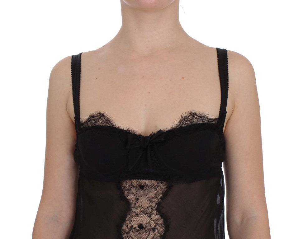 Dolce & Gabbana Elegant Silk Floral Lace Babydoll Women's Chemise