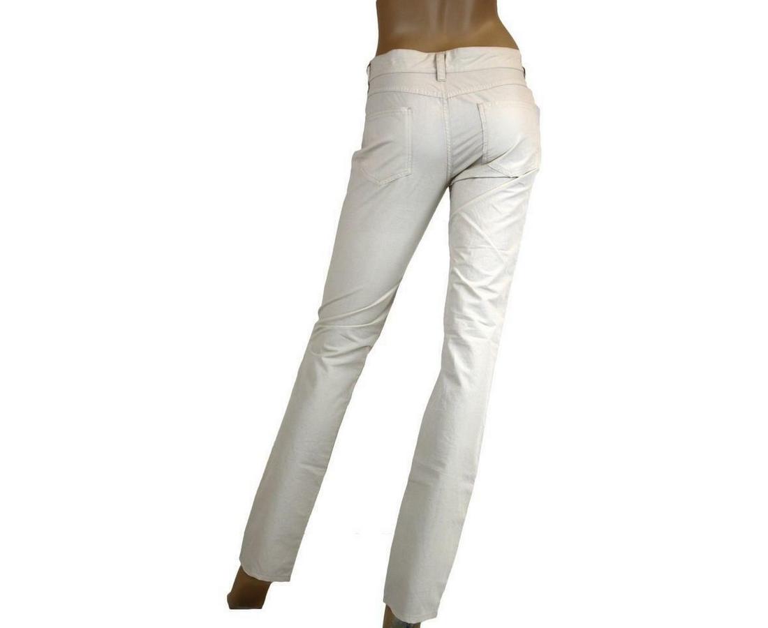 Bottega Veneta Women's Front Button Beige Cotton Flax Pants