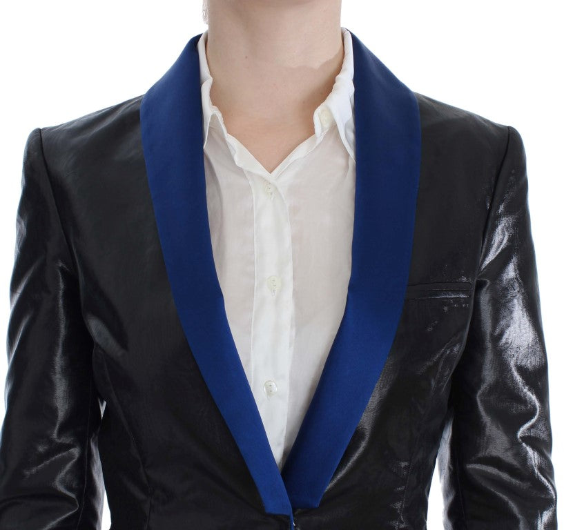 Exte Black Blue Two Piece Suit Skirt & Women's Blazer