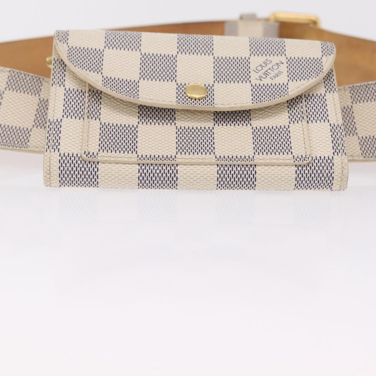 Louis Vuitton Solo Belt Damier White Canvas Clutche & Pouche Bag (Pre-Owned)