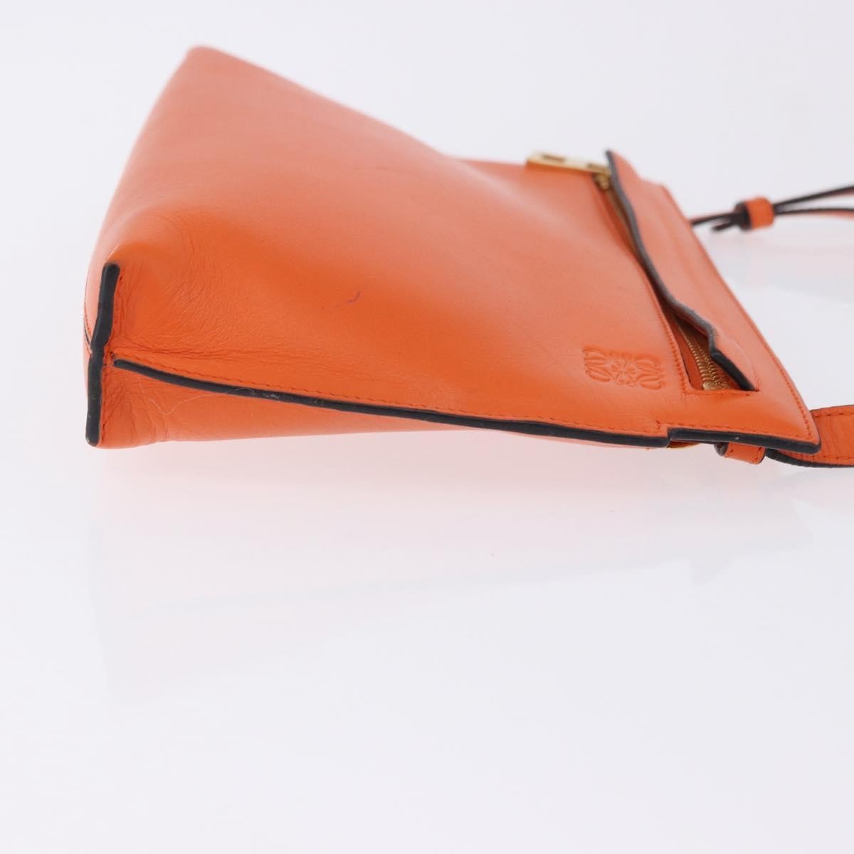 Loewe T Messenger Leather Orange Leather Crossbody Bag Bag (Pre-Owned)
