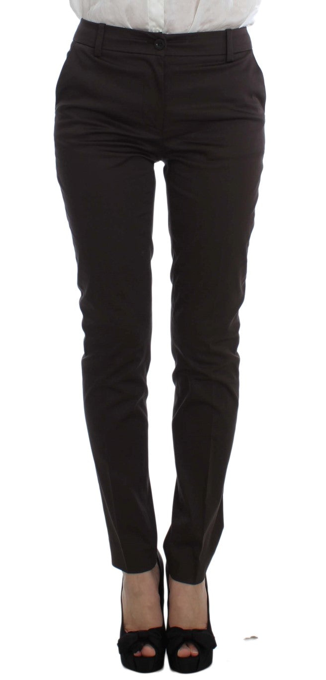 Exte Brown Stretch Two Button Women's Suit