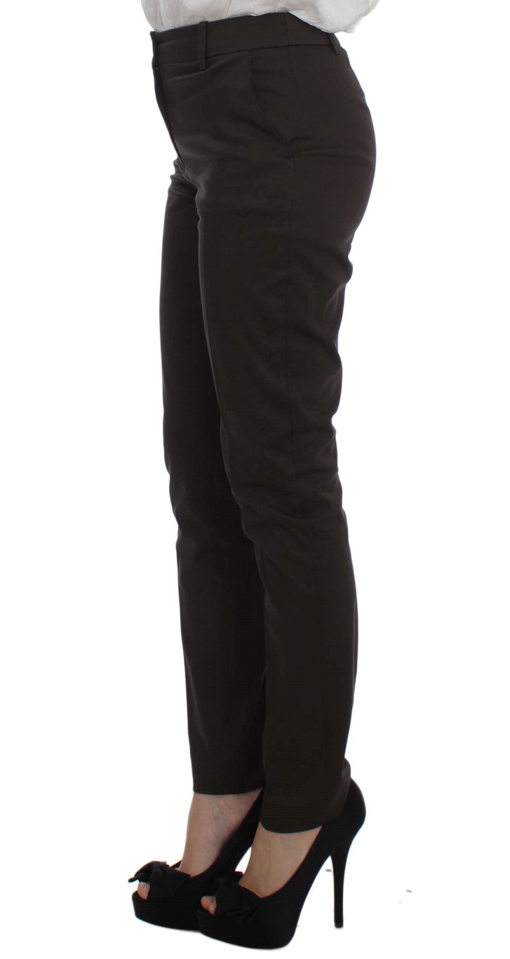 Exte Brown Stretch Two Button Women's Suit