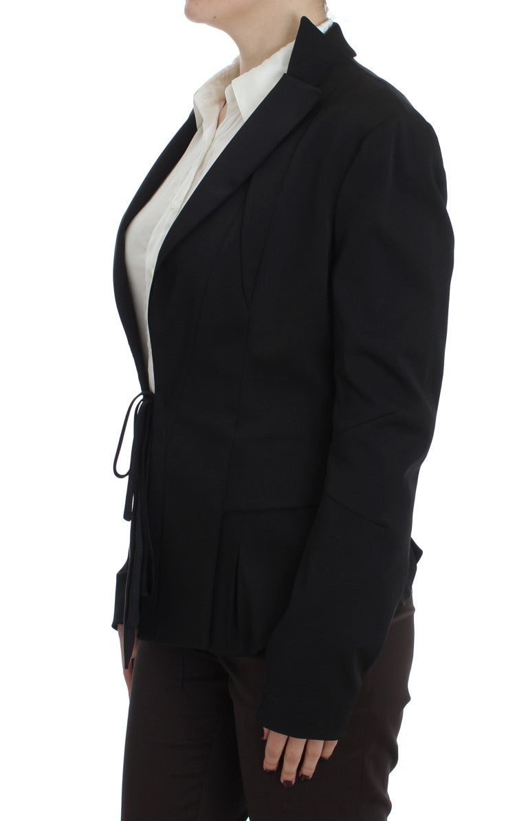 Exte Elegant Black Stretch Blazer Women's Jacket