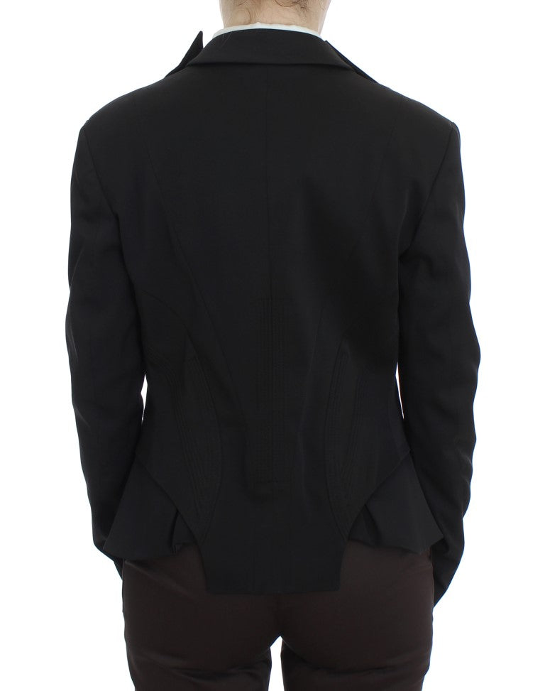 Exte Black Stretch Single Breasted Blazer Women's Jacket
