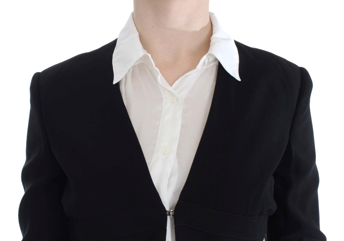 Exte Elegant Two-Piece Skirt Suit in Black & Women's Blue
