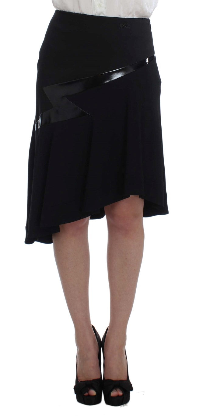 Exte Elegant Two-Piece Skirt Suit in Black & Women's Blue