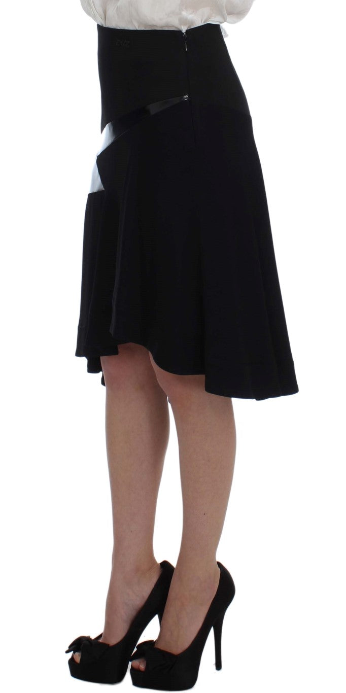 Exte Elegant Two-Piece Skirt Suit in Black & Women's Blue